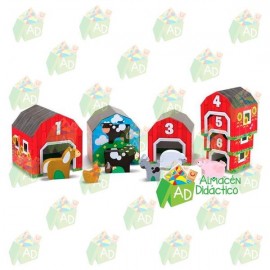 ANIDAMIENTO Y CLASIFICACION GRANEROS Y ANIMALES - MELISSA & DOUG - NESTING & SORTING BARNS & ANIMALS-JuguetesEstrella-JUEGOS DE 