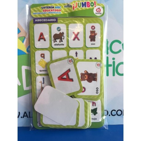 LOTERIA ABC JUMBO MAYUSCULAS Y MINUSCULAS-JuguetesEstrella-MEMORAMAS, LOTERÍAS Y DOMINOS