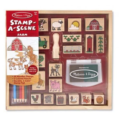 SELLOS UNA ESCENA DE LA GRANJA - MELISSA & DOUG - STAMP A SCENE FARM-JuguetesEstrella-MATERIAL PARA DOCENTES