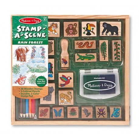 SELLOS UNA ESCENA DEL BOSQUE  - MELISSA & DOUG - STAMP A SCENE RAIN STAMP-JuguetesEstrella-MATERIAL PARA DOCENTES