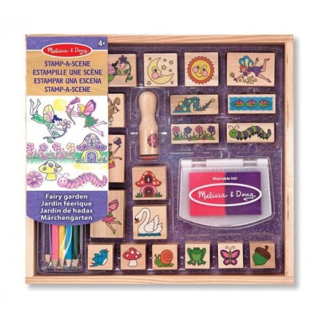 SELLOS UNA ESCENA DEL JARDIN DE HADAS  - MELISSA & DOUG - STAMP A SCENE FAIRY GARDEN-JuguetesEstrella-MATERIAL PARA DOCENTES