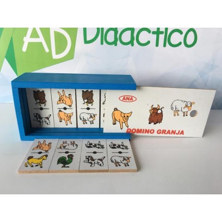 DOMINO DE MADERA ANIMALES DE LA GRANJA-JuguetesEstrella-MEMORAMAS, LOTERÍAS Y DOMINOS