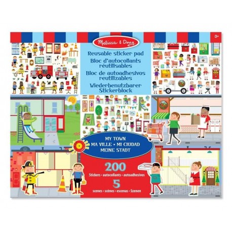 BLOCK DE ADHESIVOS REUTILIZABLES DE MI CIUDAD - MELISSA & DOUG - MY TOWN-JuguetesEstrella-ARTÍCULOS DE ARTE Y MANUALIDADE