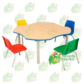 CONJUNTO MESA TREBOL /4 SILLAS BRAVO CH (SOBRE PEDIDO)-JuguetesEstrella-MOBILIARIO PARA AULAS