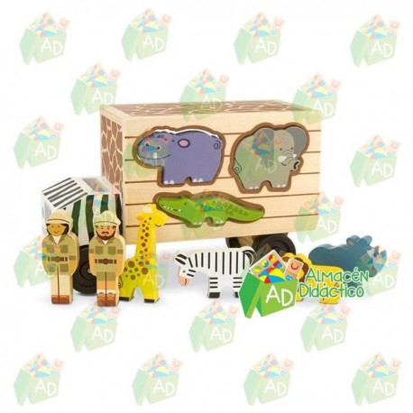 CAMION PARA CLASIFICAR FORMAS DE ANIMALES - MELISSA & DOUG - SAFARI ANIMAL RESCUE TRACK-JuguetesEstrella-ENSARTE Y PSICOMOTRICID