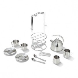 JUEGO DE TÉ DE ACERO INOXIDABLE  - M&D - STAINLESS STEEL TEA SET-JuguetesEstrella-COCINAS, COMIDA Y ACCESORIOS PA